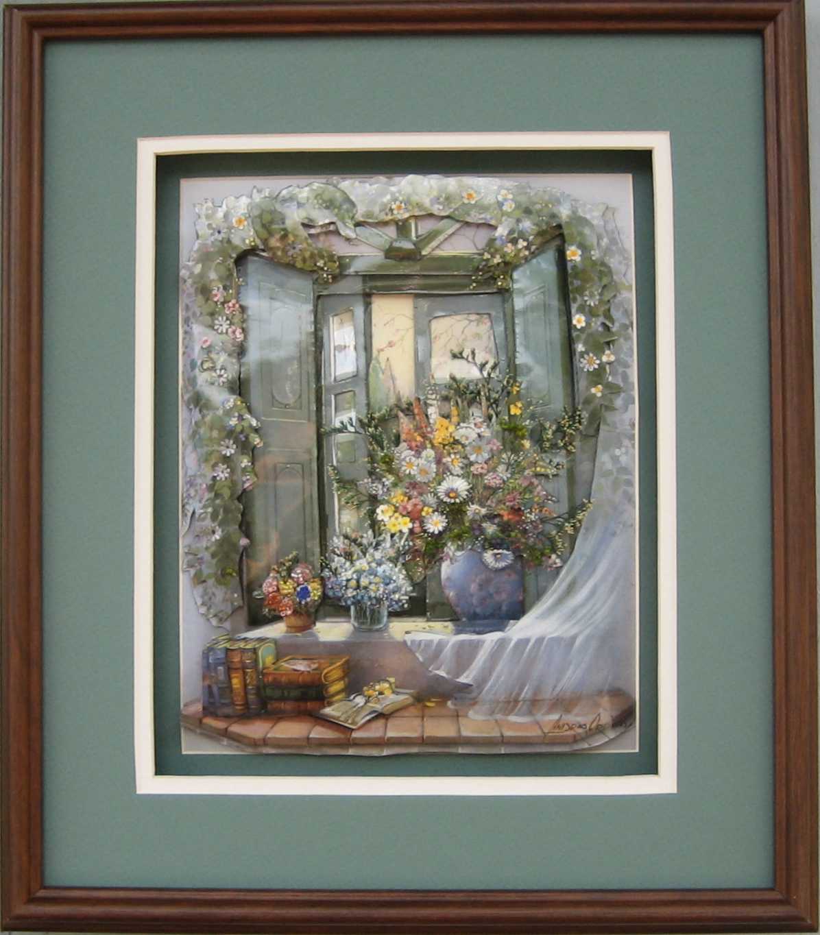 Bay Window Floral Paper Tole 3D Kit size 16x20 161035
